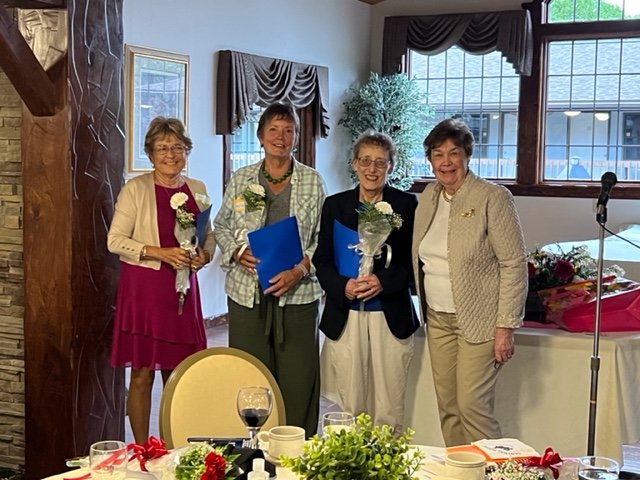 For the first time in two years, the Women’s Club of Honesdale was able to hold an installation ceremony for new officers. Pictured are Joan Green, left; Sandy Tenbus; Lorraine Gallik and Janet Lienert...